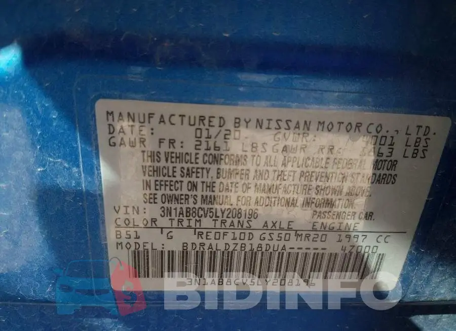 3N1AB8CV5LY208196 Photo# 9