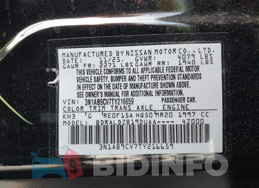 3N1AB9CV7TY216659 Photo# 9