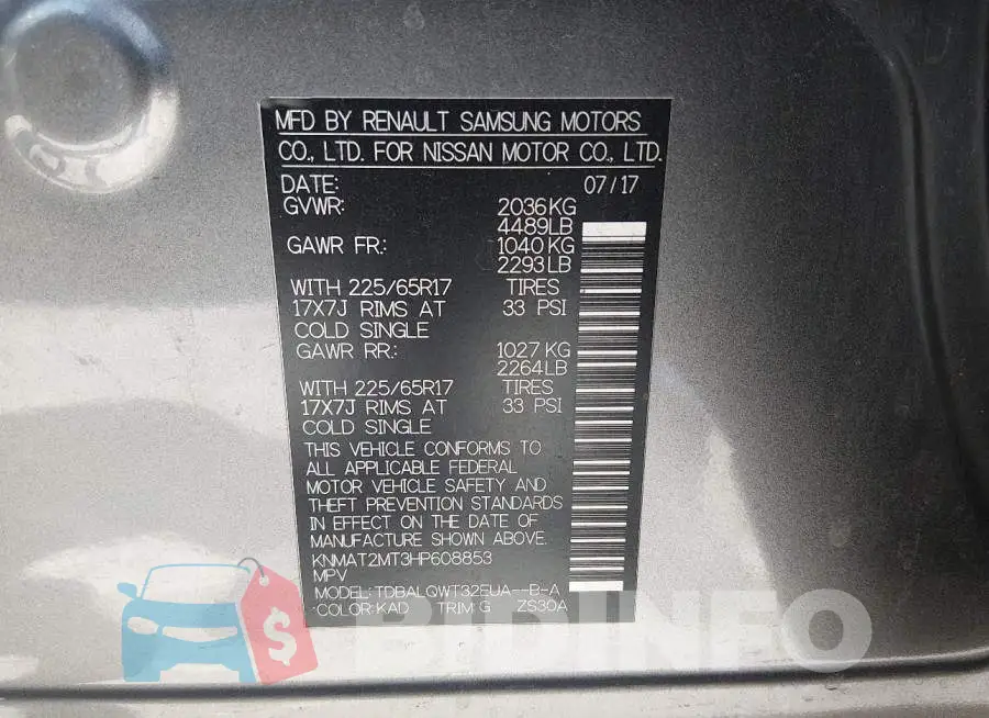 KNMAT2MT3HP608853 Photo# 9