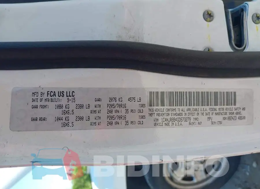 1C4NJRBB4GD573279 Photo# 9