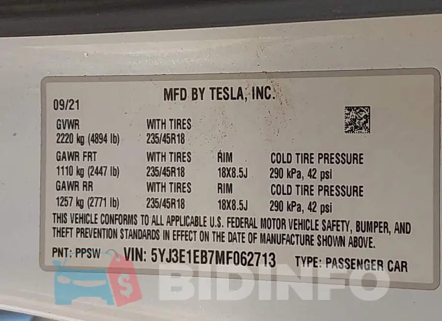 5YJ3E1EB7MF062713 Photo# 8