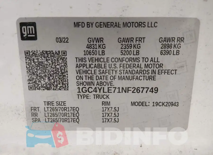 1GC4YLE71NF267749 Photo# 8