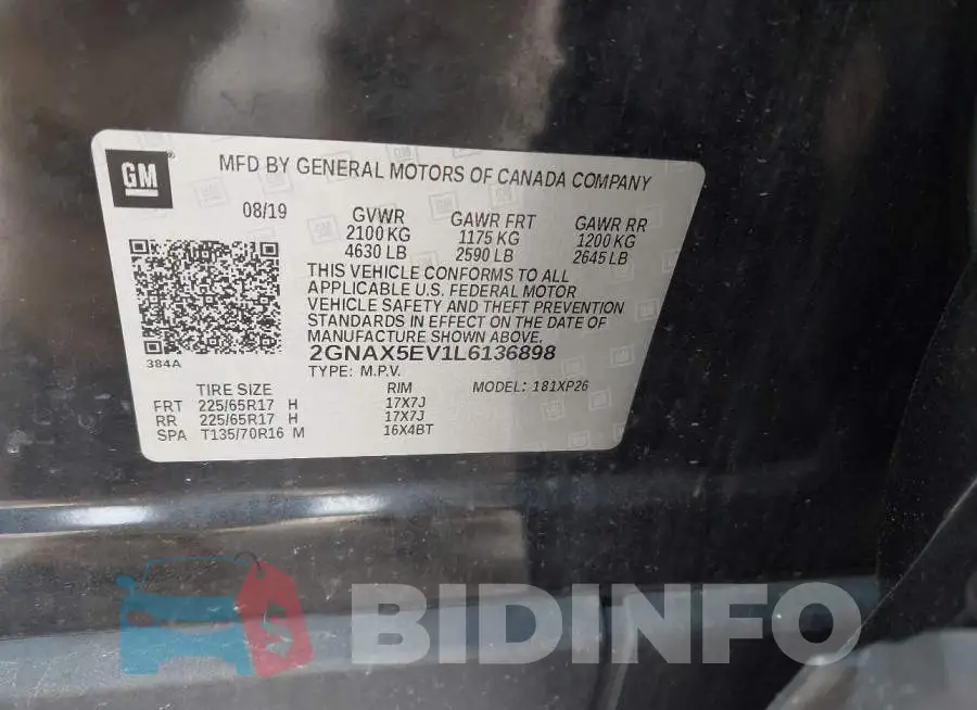2GNAX5EV1L6136898 Photo# 9