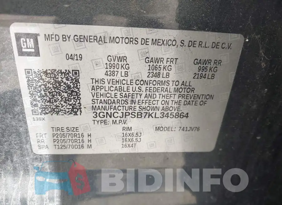 3GNCJPSB7KL345864 Photo# 9