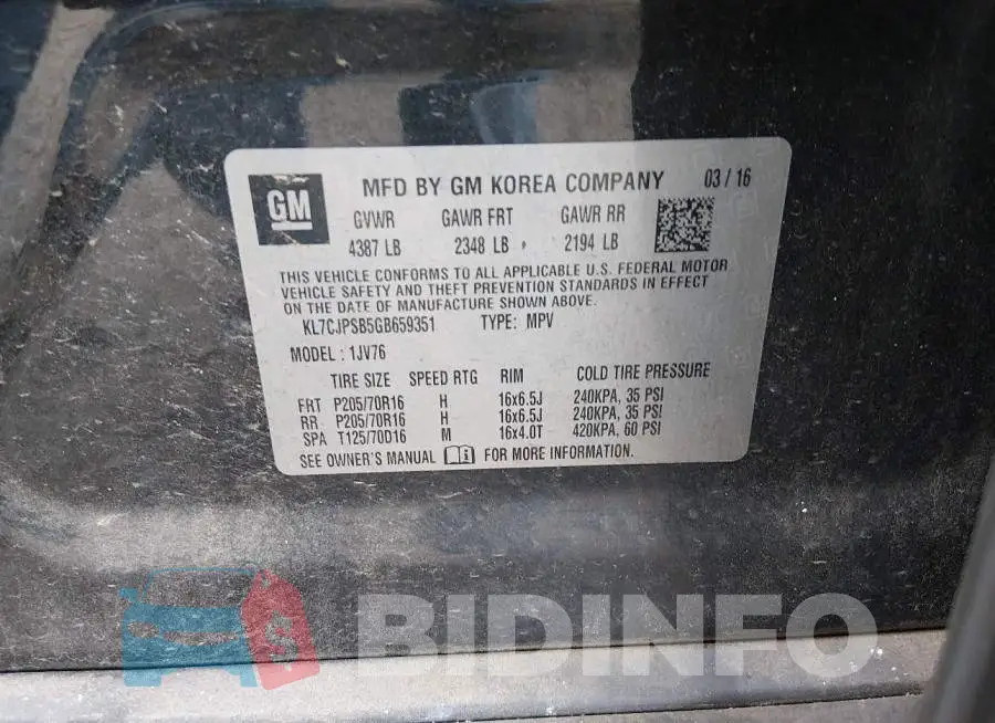 KL7CJPSB5GB659351 Photo# 9