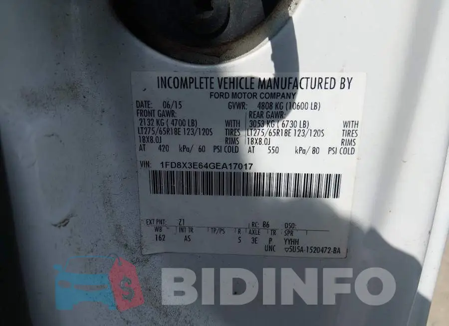 1FD8X3E64GEA17017 Photo# 8