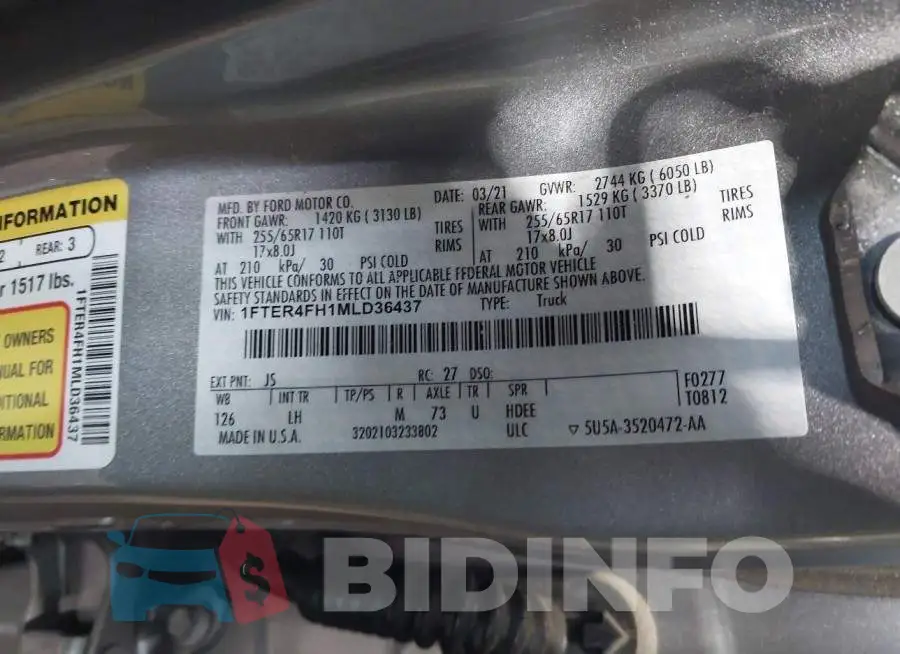 1FTER4FH1MLD36437 Photo# 9