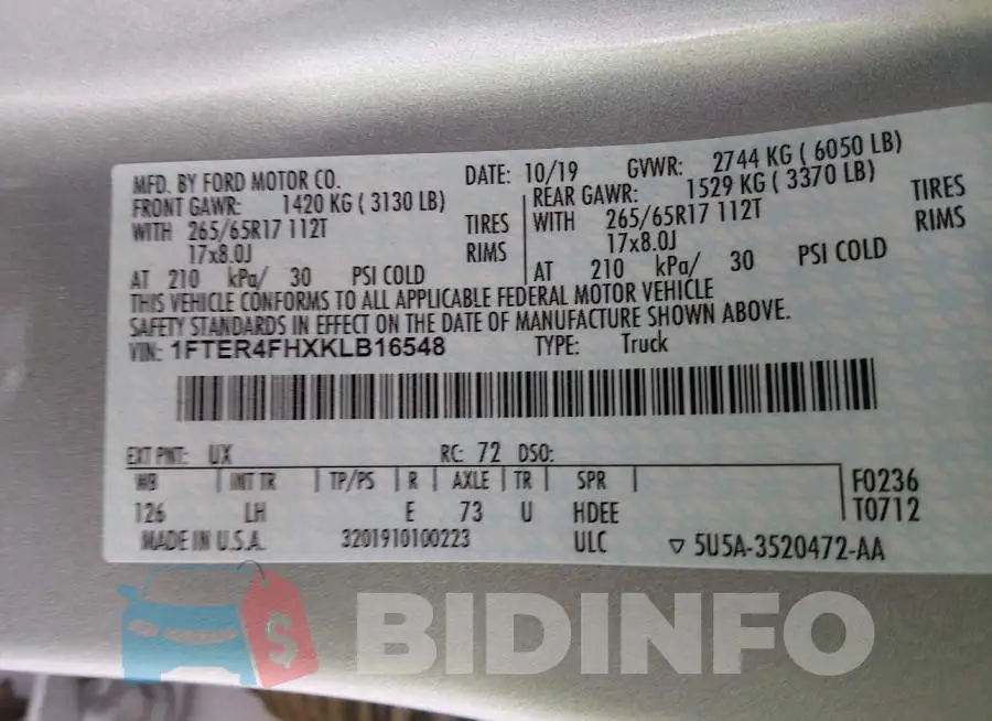 1FTER4FHXKLB16548 Photo# 9