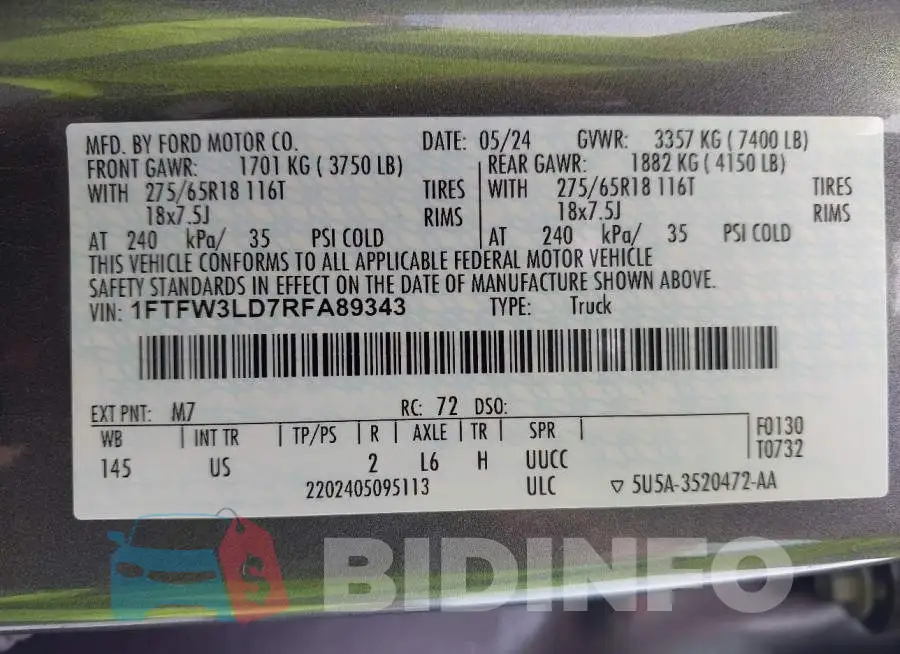 1FTFW3LD7RFA89343 Photo# 9