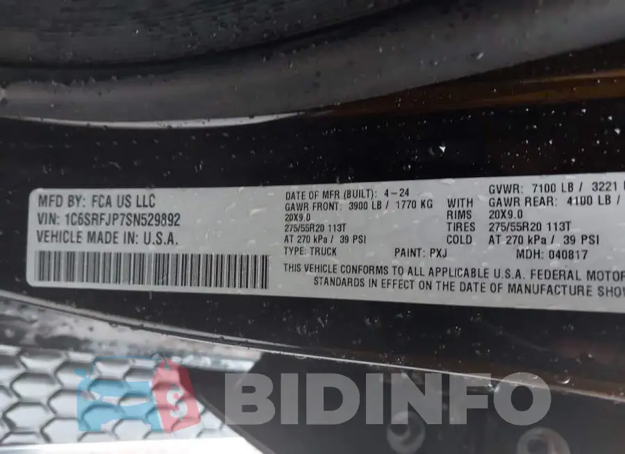 1C6SRFJP7SN529892 Photo# 9