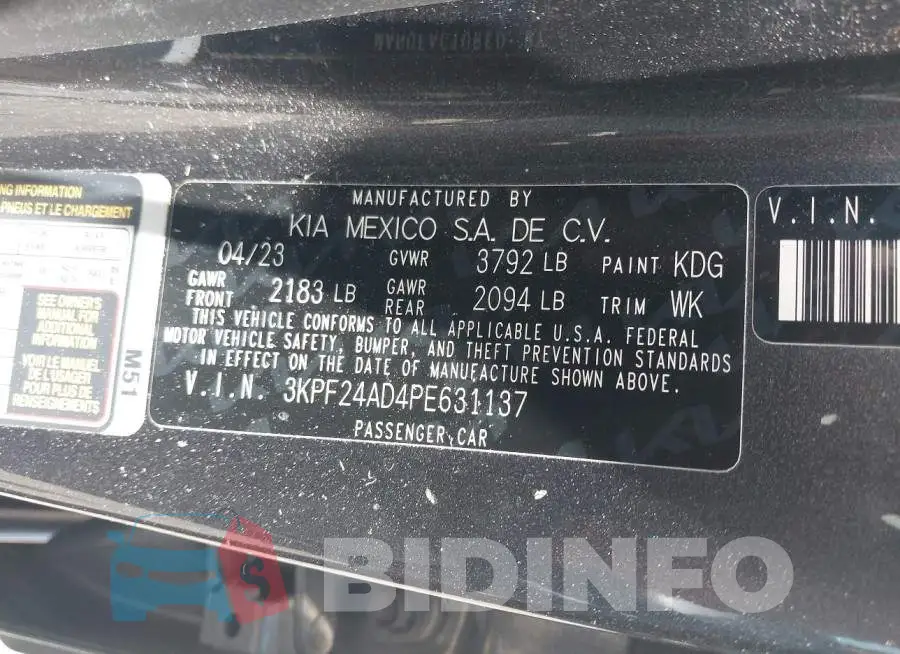 3KPF24AD4PE631137 Photo# 9