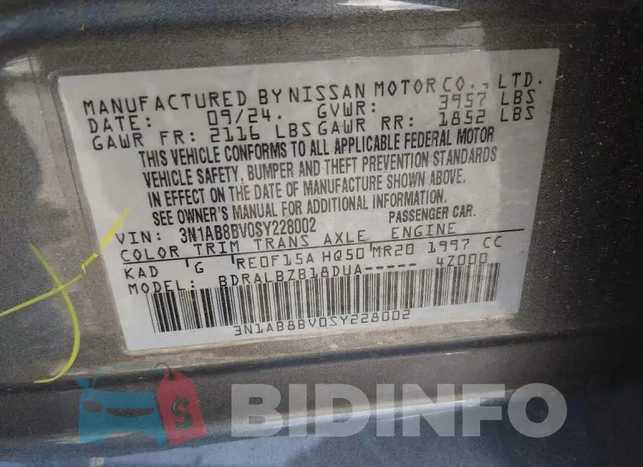 3N1AB8BV0SY228002 Photo# 9