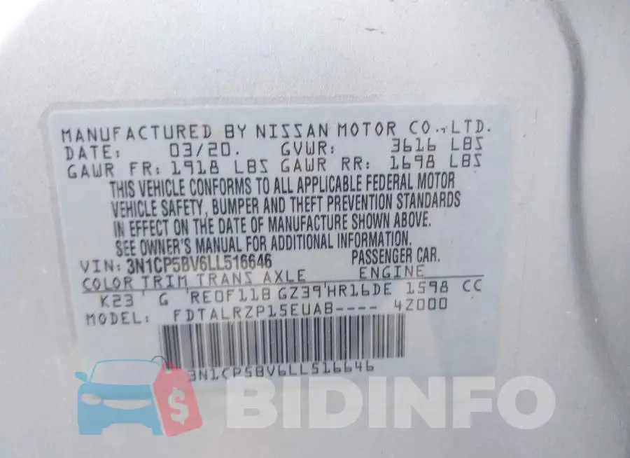 3N1CP5BV6LL516646 Photo# 9