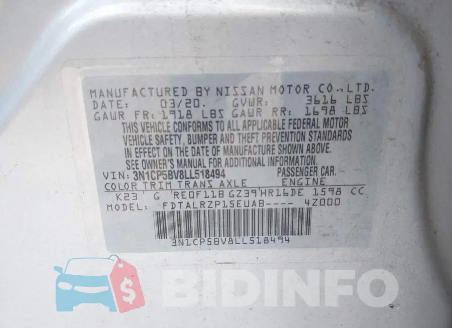 3N1CP5BV8LL518494 Photo# 9