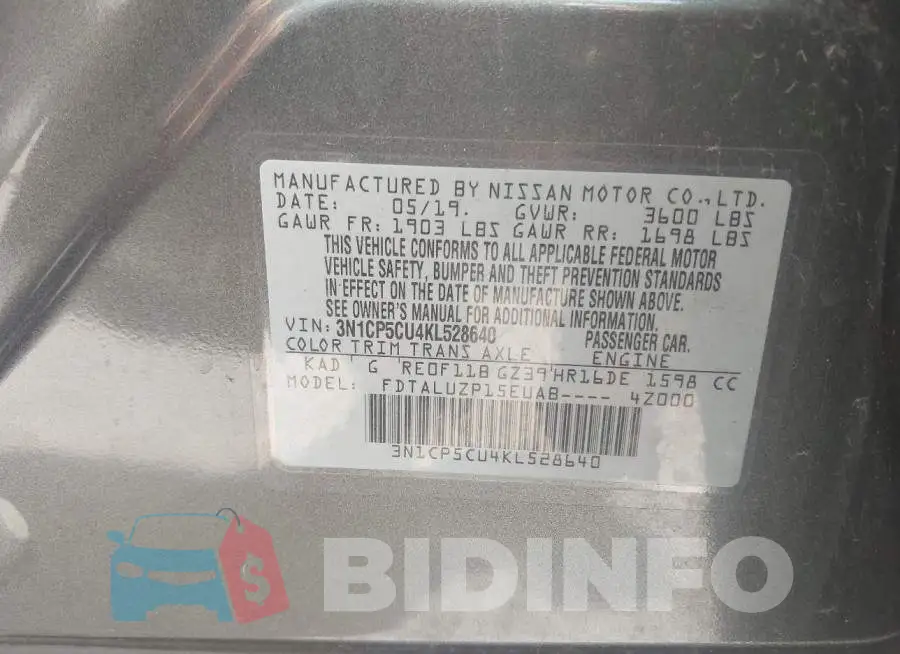 3N1CP5CU4KL528640 Photo# 9