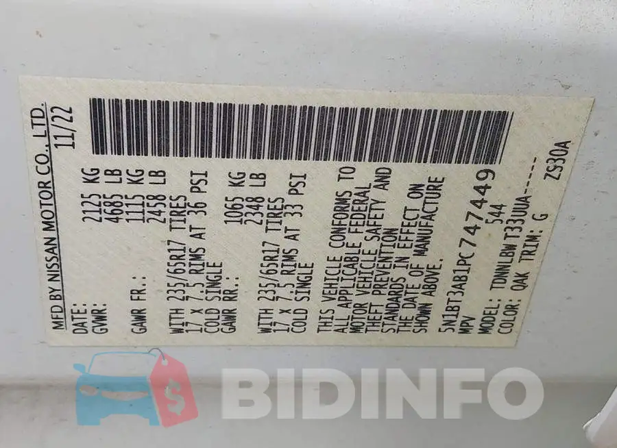 5N1BT3AB1PC747449 Photo# 9