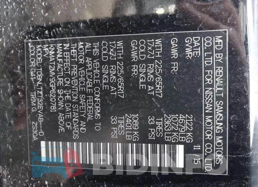 KNMAT2MV9GP620781 Photo# 9