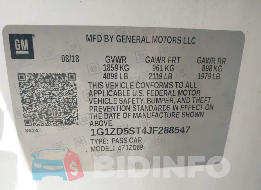 1G1ZD5ST4JF288547 Photo# 9