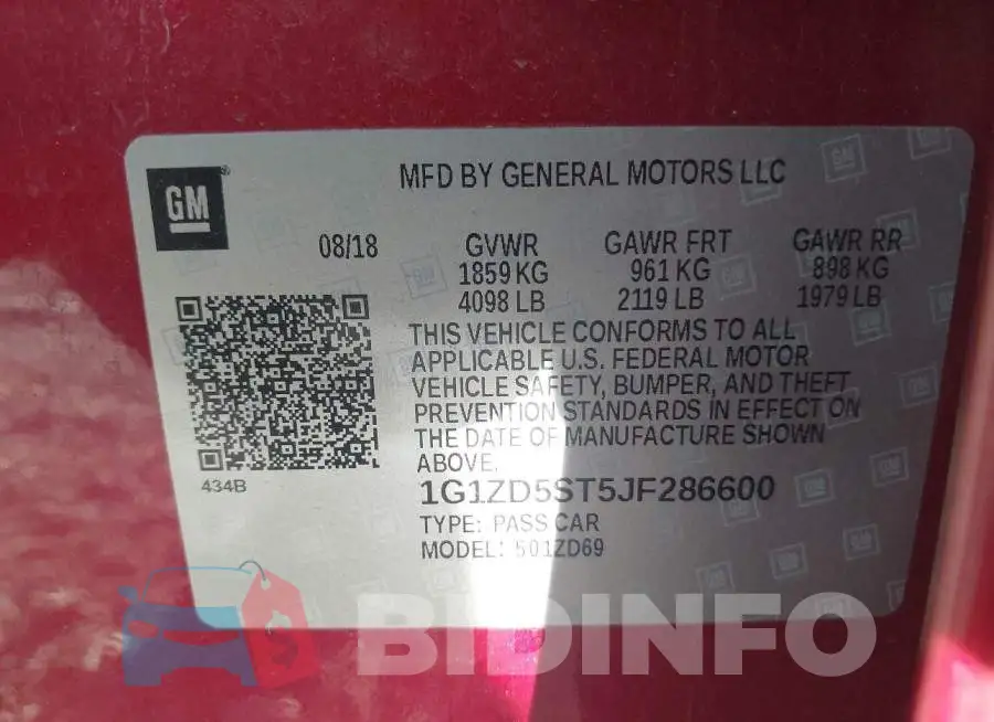 1G1ZD5ST5JF286600 Photo# 9