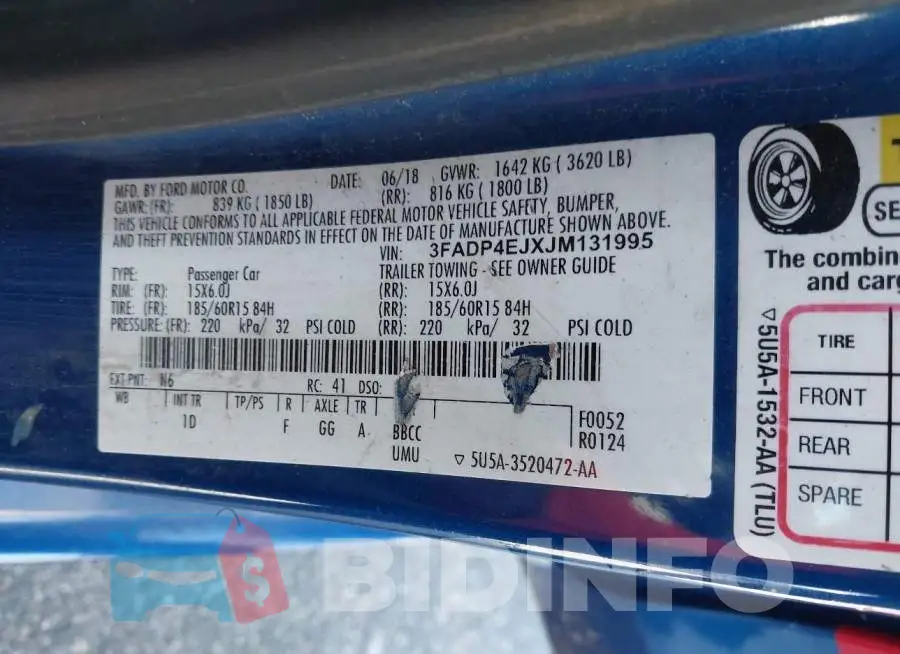 3FADP4EJXJM131995 Photo# 9