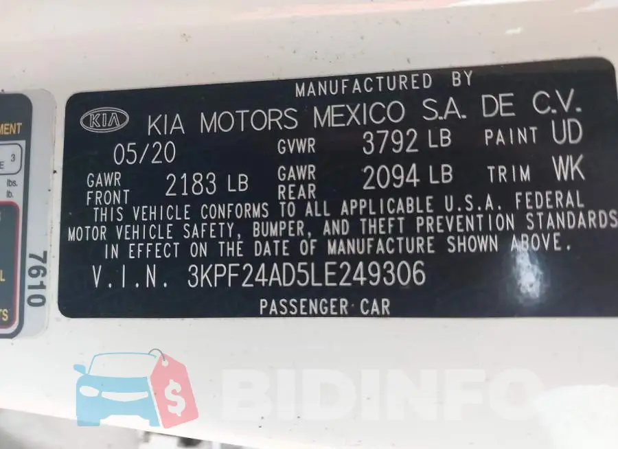 3KPF24AD5LE249306 Photo# 9