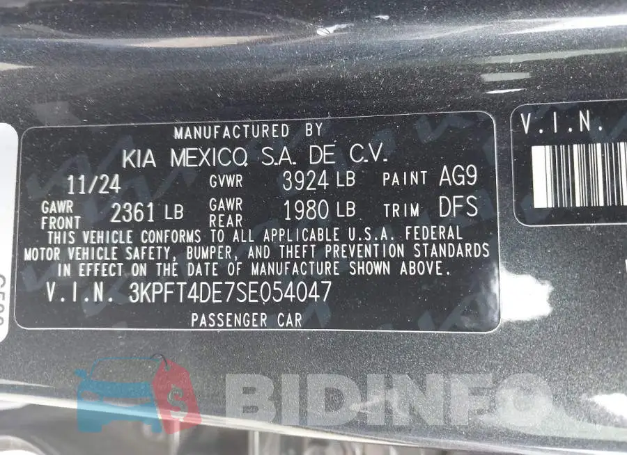 3KPFT4DE7SE054047 Photo# 9