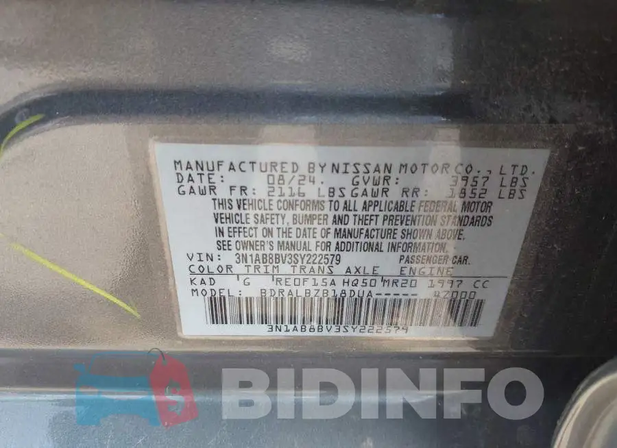 3N1AB8BV3SY222579 Photo# 9