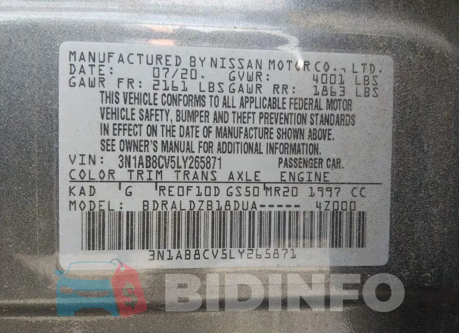 3N1AB8CV5LY265871 Photo# 9