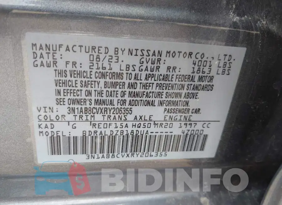 3N1AB8CVXRY206355 Photo# 9
