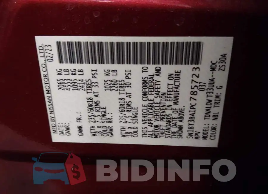 5N1BT3BA1PC785723 Photo# 9