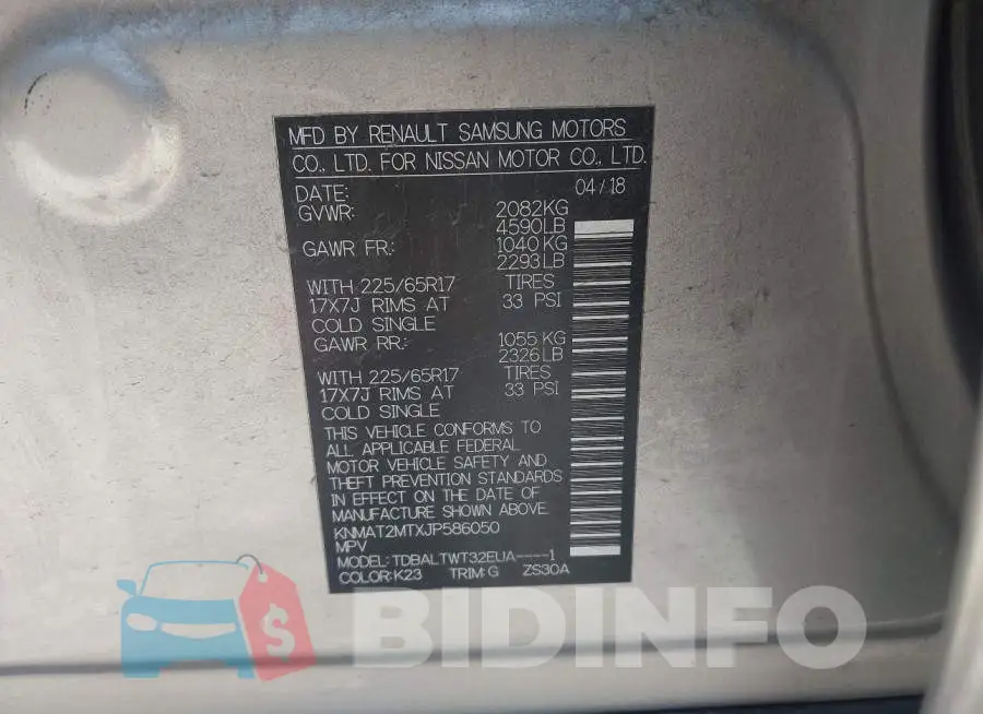 KNMAT2MTXJP586050 Photo# 9