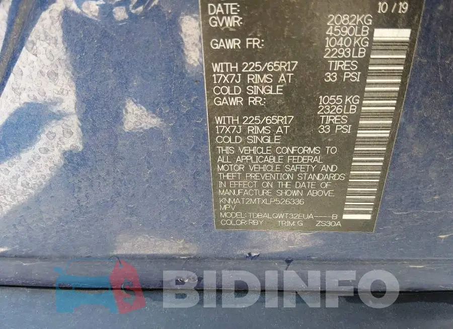 KNMAT2MTXLP526336 Photo# 9