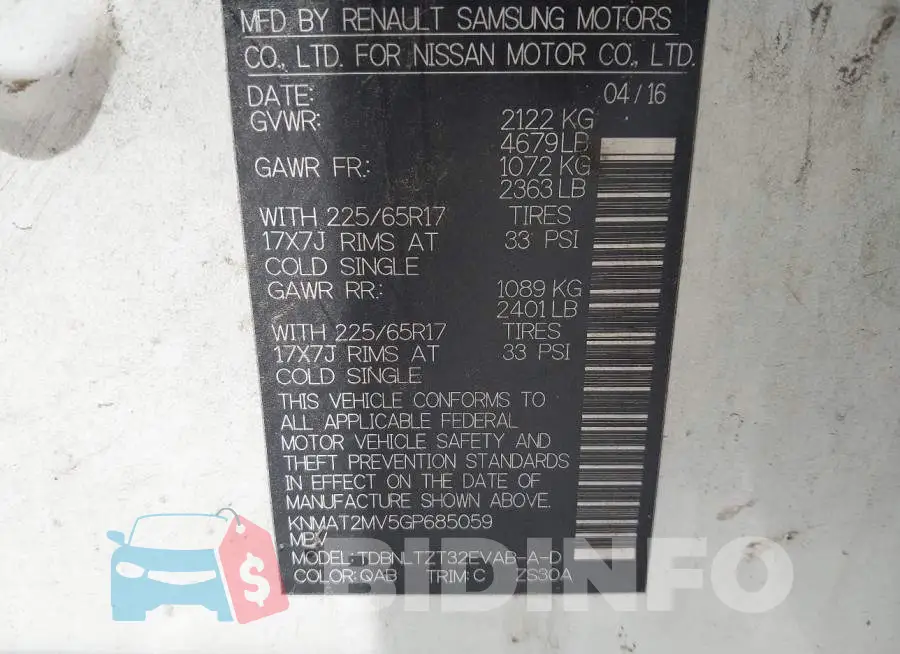 KNMAT2MV5GP685059 Photo# 9