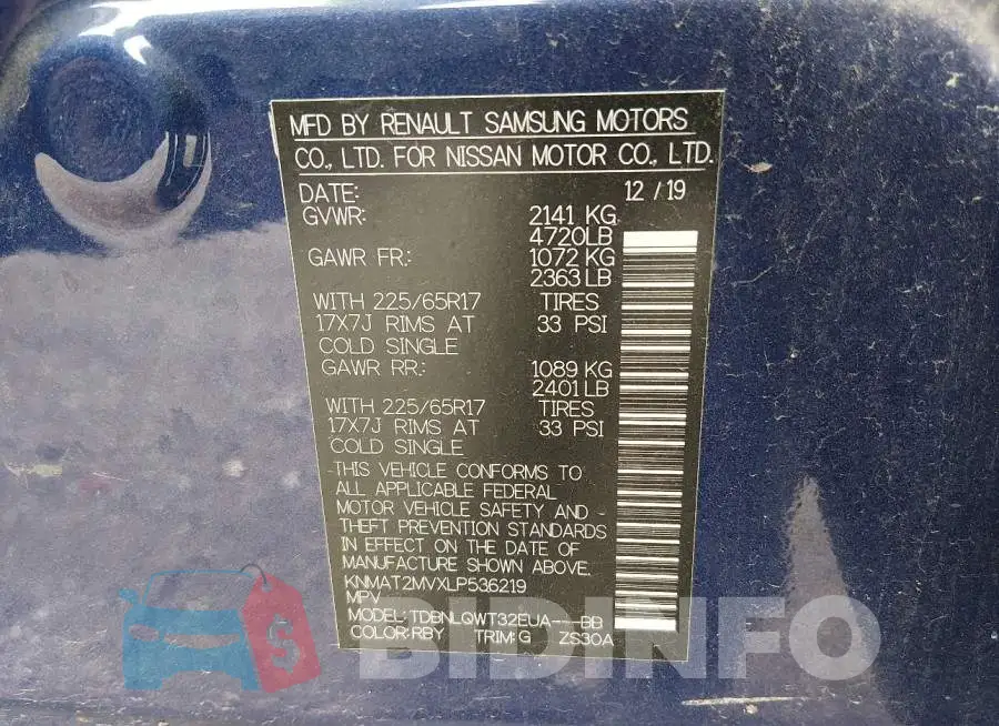 KNMAT2MVXLP536219 Photo# 9