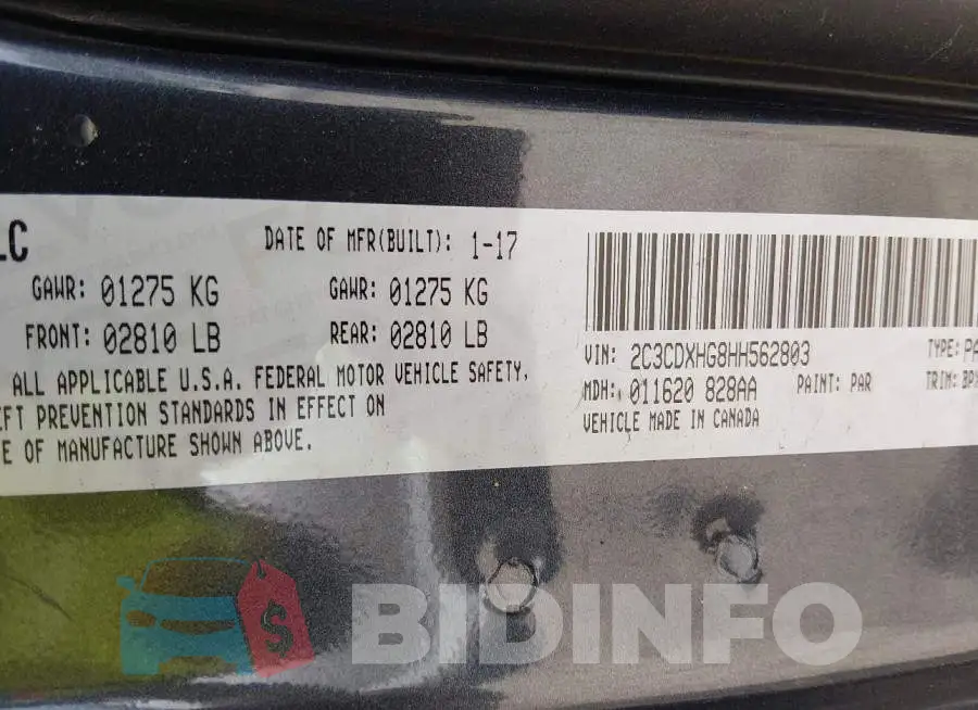 2C3CDXHG8HH562803 Photo# 9