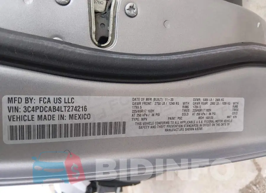 3C4PDCAB4LT274216 Photo# 9