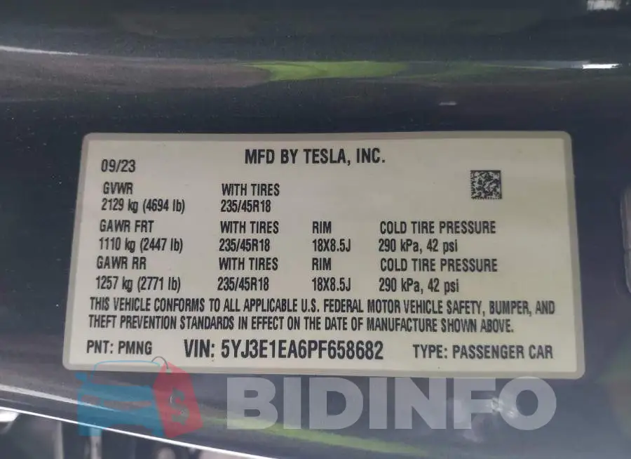 5YJ3E1EA6PF658682 Photo# 9