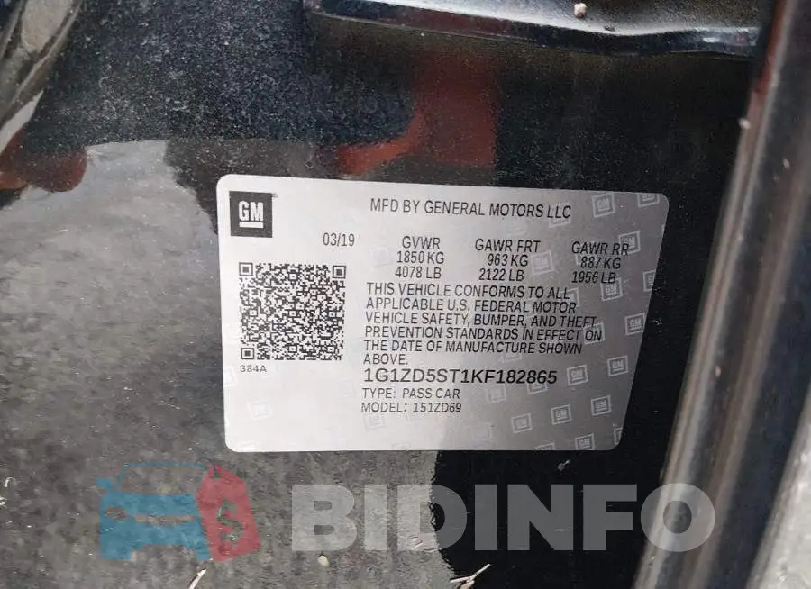 1G1ZD5ST1KF182865 Photo# 9