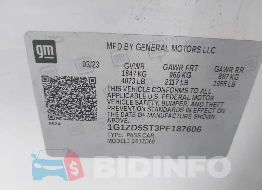 1G1ZD5ST3PF187606 Photo# 9