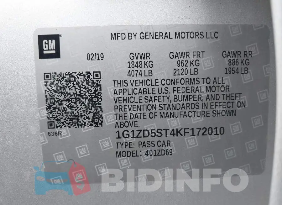 1G1ZD5ST4KF172010 Photo# 9