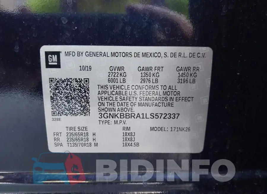 3GNKBBRA1LS572337 Photo# 9