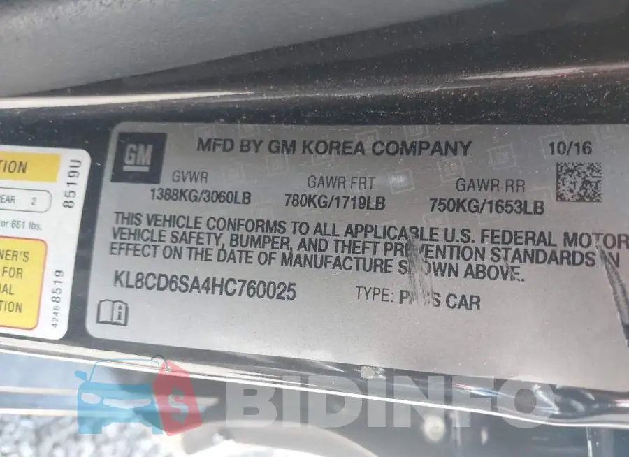KL8CD6SA4HC760025 Photo# 9