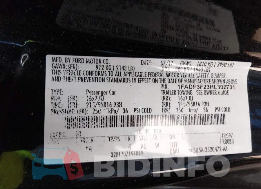 1FADP3F23HL302731 Photo# 9
