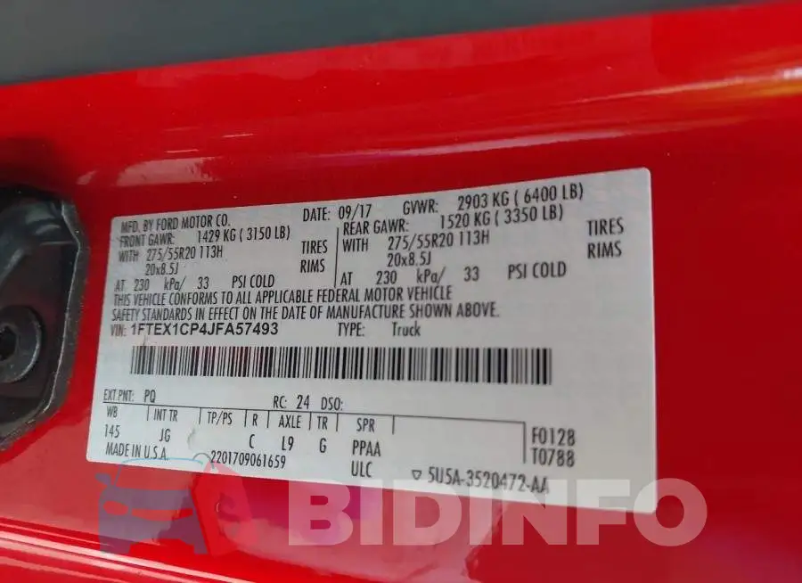 1FTEX1CP4JFA57493 Photo# 9