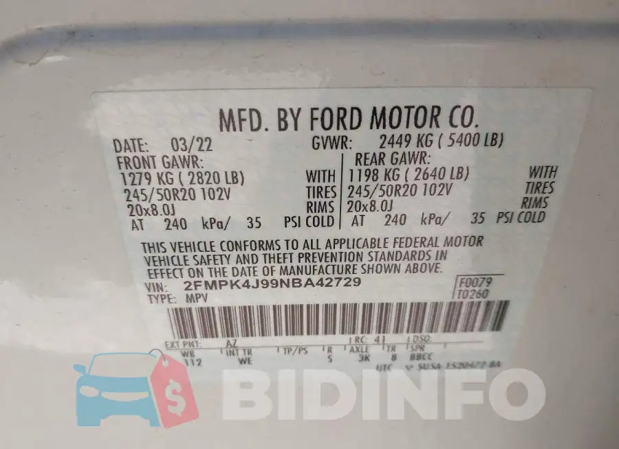 2FMPK4J99NBA42729 Photo# 9