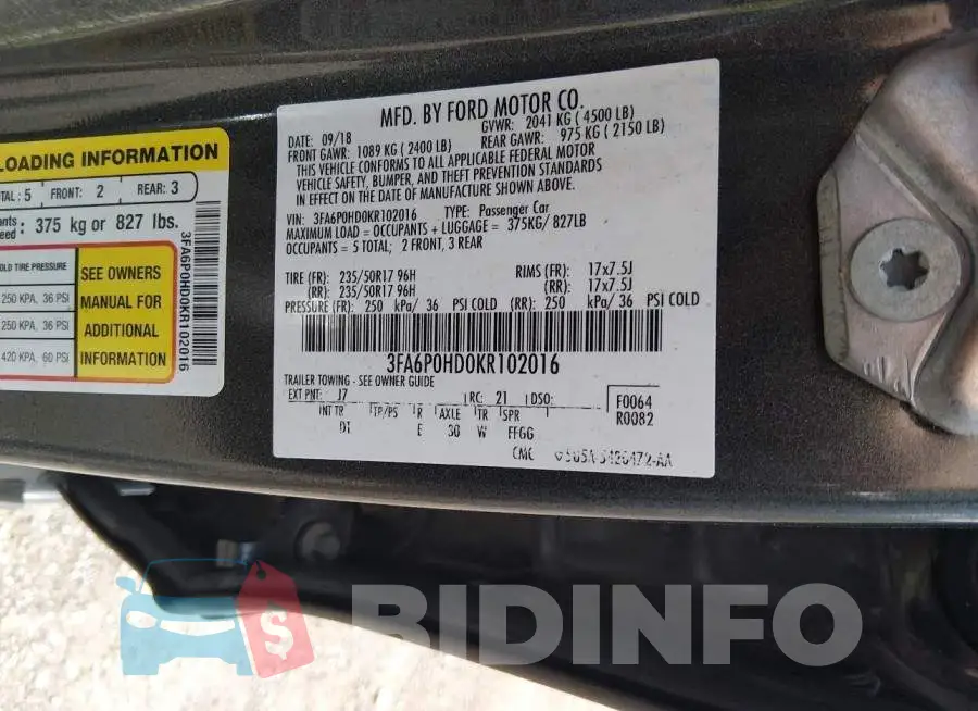 3FA6P0HD0KR102016 Photo# 9