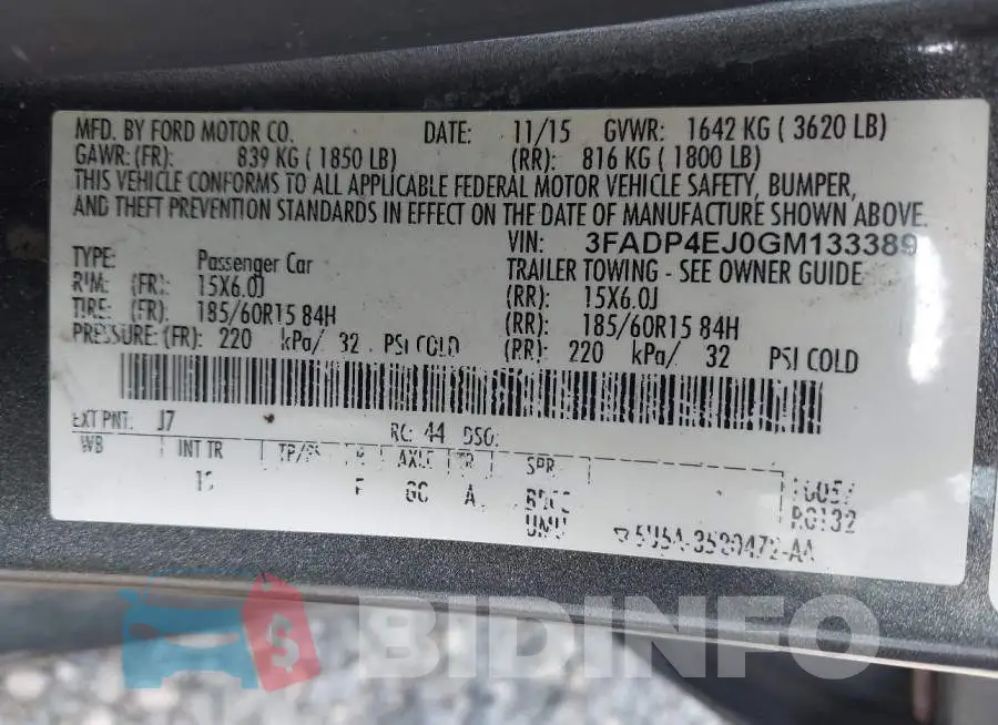 3FADP4EJ0GM133389 Photo# 9