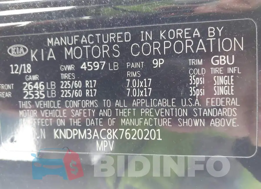 KNDPM3AC8K7620201 Photo# 9