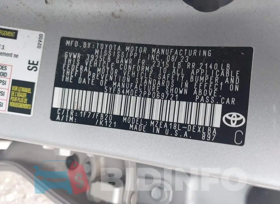 5YFB4MDE2PP069721 Photo# 9