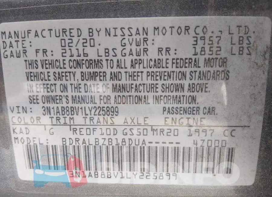 3N1AB8BV1LY225899 Photo# 9